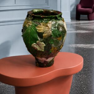 VERDANT MOSAIC — Handcrafted Leaf-Covered Glass Vessel
